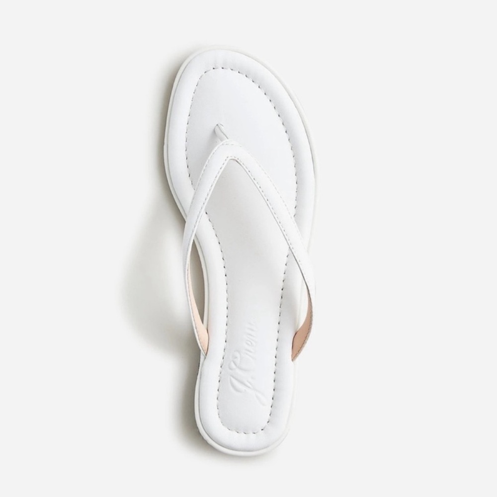 J. Crew Minorca Padded White Thong Flip Flops Size 6